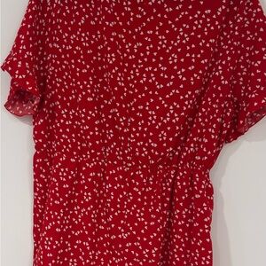 Red Patterned Women's Top